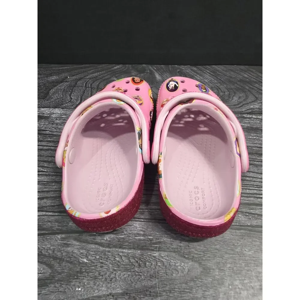 Crocs Classic Disney Princess Clogs Pink Toddler Girls Shoes Size C7 GUC
